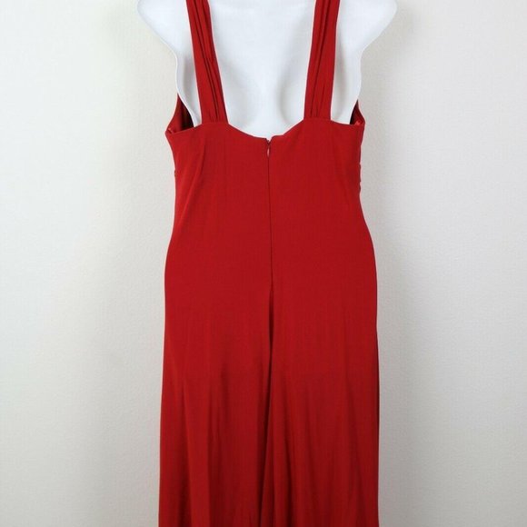 Jessica Howard Womens Dress V Neck Halter Bow Red - Picture 8 of 10